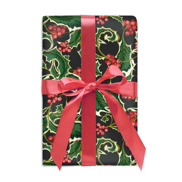 Midnight Enchanted Holly Gift Wrap