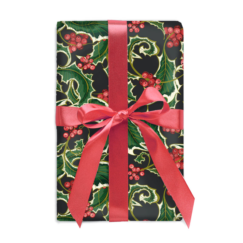 Midnight Enchanted Holly Gift Wrap – Good Juju Ink