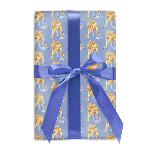 Periwinkle Giraffe Birthday Gift Wrap