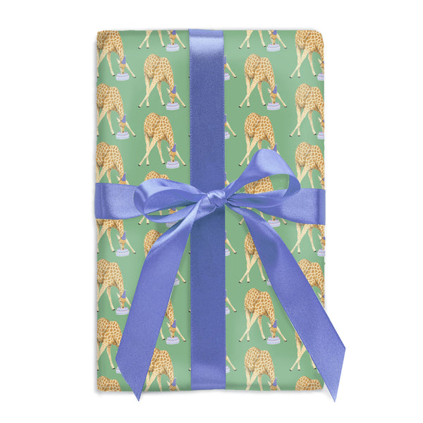 Pistachio Giraffe Birthday Gift Wrap