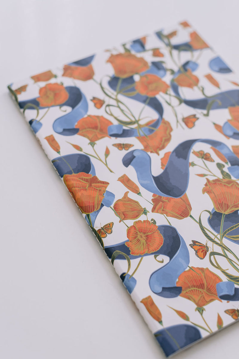Poppies & Ribbon Notebook Duo