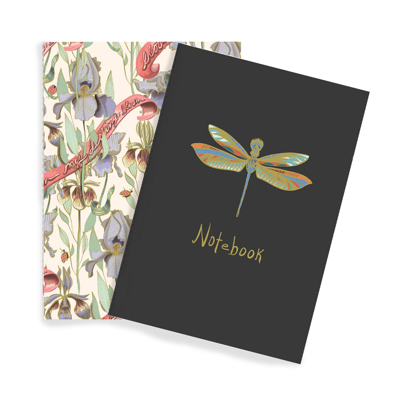 Dragonfly & Iris Notebook Duo