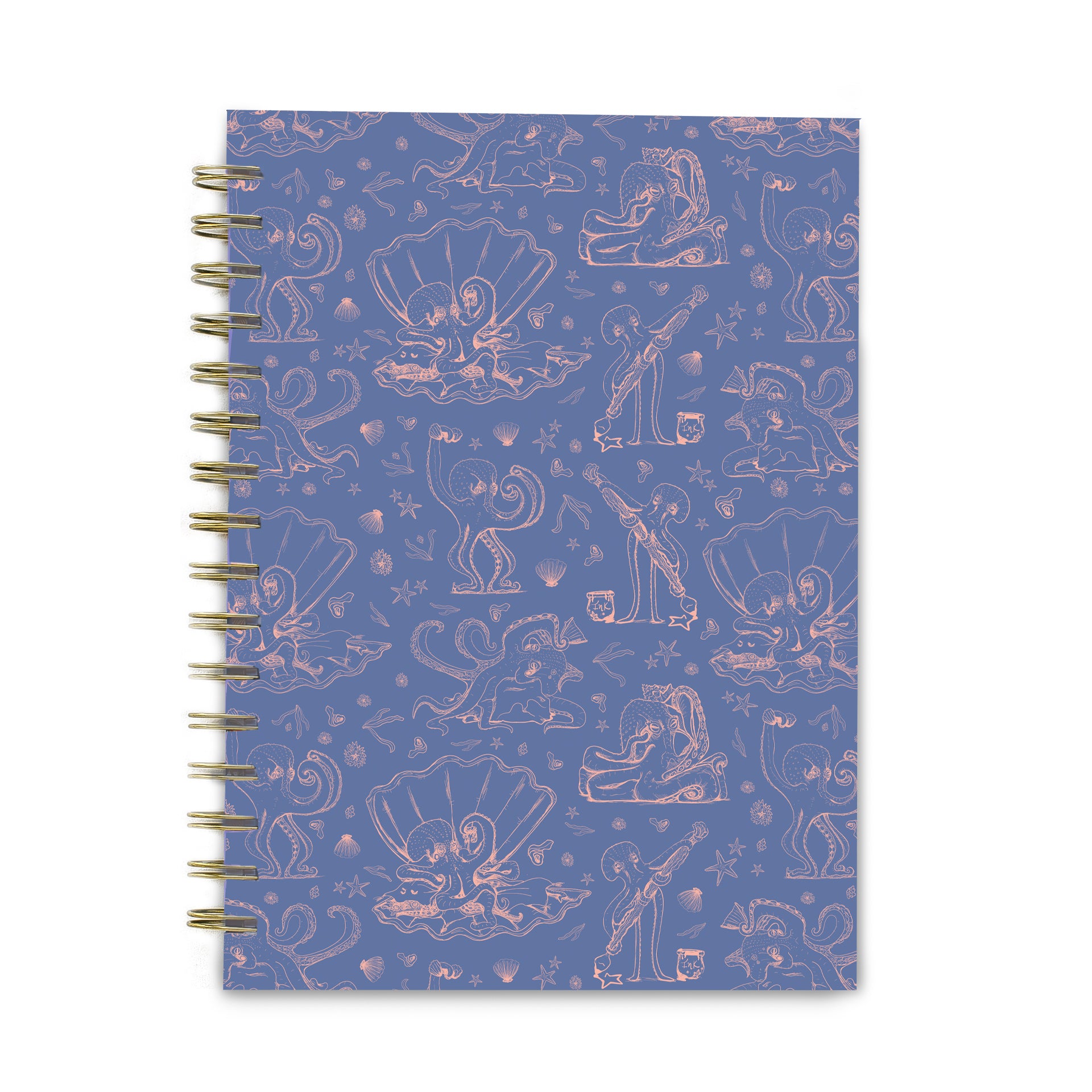 Coral + Lavender Octopus Toile Spiral Notebook – Good Juju Ink
