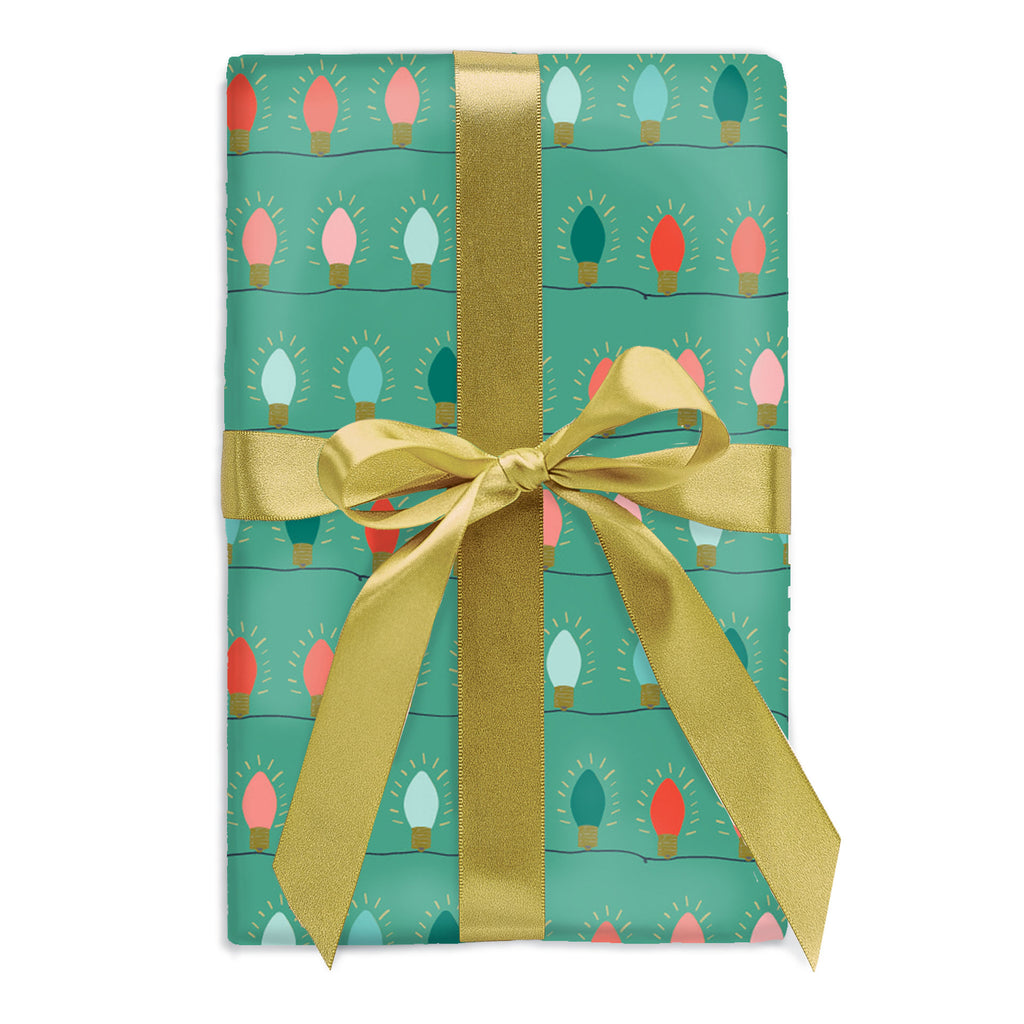 Green String Lights Gift Wrap – Good Juju Ink