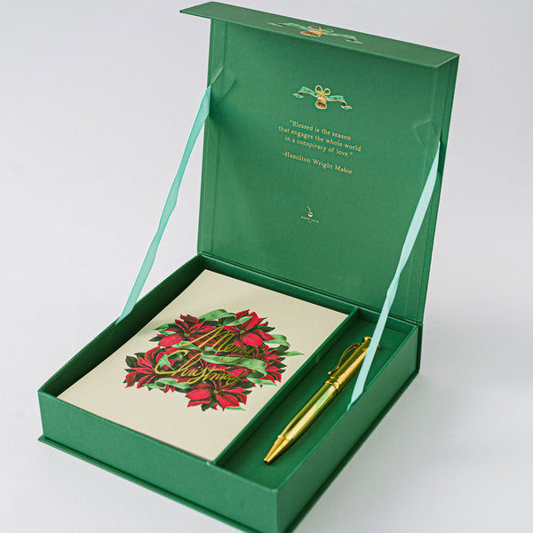 Christmas Poinsettia Luxury Stationery Set